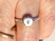 Load image into Gallery viewer, E Nugget adjustable Sterling Silver Ring.