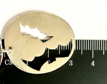 Load image into Gallery viewer, Bat Keyring with Sterling Silver Disc.