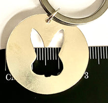 Load image into Gallery viewer, Rabbit Keyring with Sterling Silver Disc.