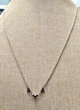Load image into Gallery viewer, Sterling silver bezel set blue sapphire; 3 triangles necklace