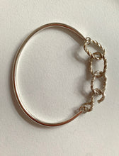 Load image into Gallery viewer, Sterling Silver bangle and chain bracelet - wrist candy.