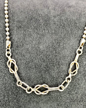 Load image into Gallery viewer, Sterling Silver Knot Link Chain Necklace.
