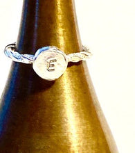Load image into Gallery viewer, E Nugget adjustable Sterling Silver Ring.
