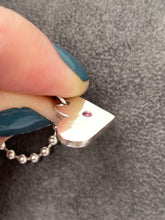 Load image into Gallery viewer, Sterling Silver Flush set Ruby Heart Pendant or Charm.
