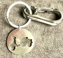 Load image into Gallery viewer, Scooter Keyring with Sterling Silver Disc.
