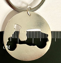 Load image into Gallery viewer, Scooter Keyring with Sterling Silver Disc.
