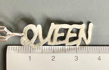 Load image into Gallery viewer, Sterling Silver 'QUEEN' Slogan charm.
