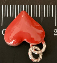 Load image into Gallery viewer, Sterling Silver Heart Charm with Red Enamel.
