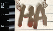 Load image into Gallery viewer, Sterling Silver Initial  Reversible HA /AH Bib Style Necklace.
