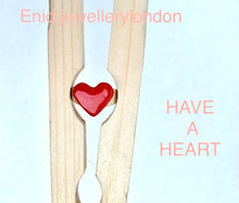 Load image into Gallery viewer, red enamelled heat sterling silver signet ring size N
