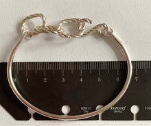 Load image into Gallery viewer, Sterling Silver bangle and chain bracelet - wrist candy.
