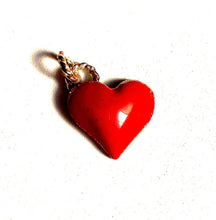 Load image into Gallery viewer, Sterling Silver Heart Charm with Red Enamel.
