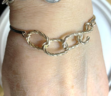 Load image into Gallery viewer, Sterling Silver bangle and chain bracelet - wrist candy.
