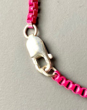 Load image into Gallery viewer, Fucshia Pink Enamelled Box Chain Bracelet
