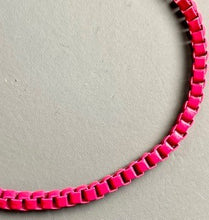 Load image into Gallery viewer, Fucshia Pink Enamelled Box Chain Bracelet
