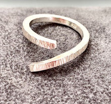 Load image into Gallery viewer, Textured Open Ended Enid Ring  in Sterling Silver.
